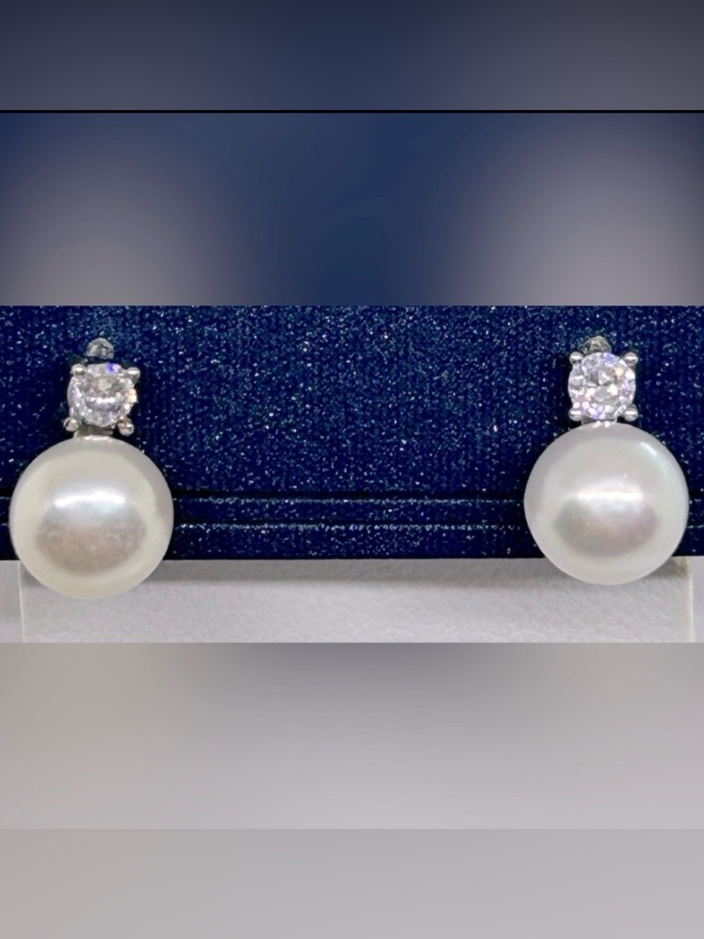 8mm White Freshwater Pearl 925 Sterling Silver Stud Earrings